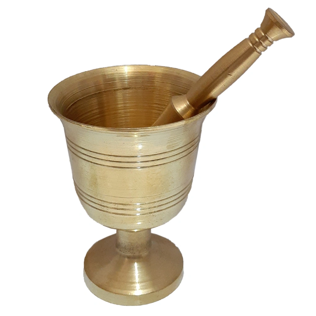 هاون برنجی کوچک برای کوبیدن ادویه و زعفران