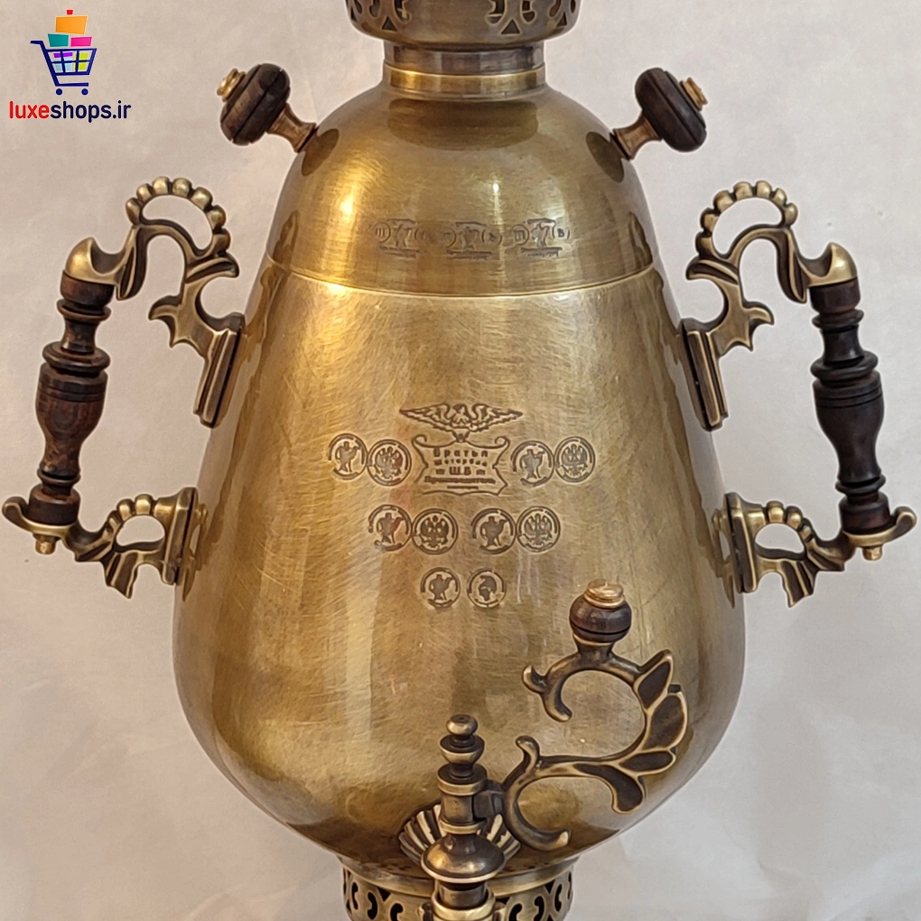 سرویس سماور زغالی 6 لیتر برنجی