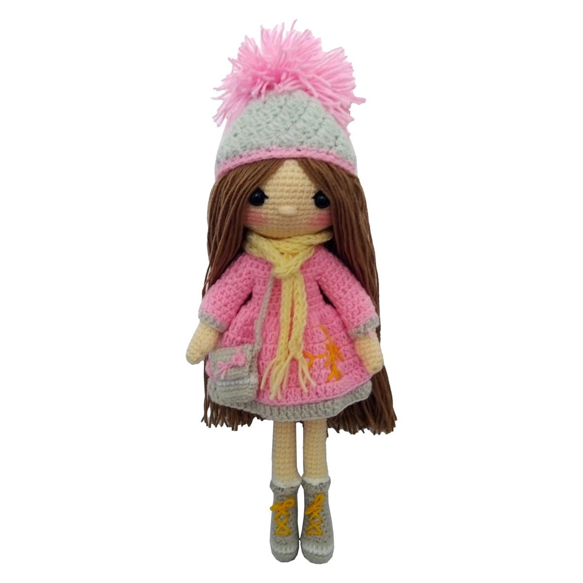 عروسک بافتنی دختر سرما رز
