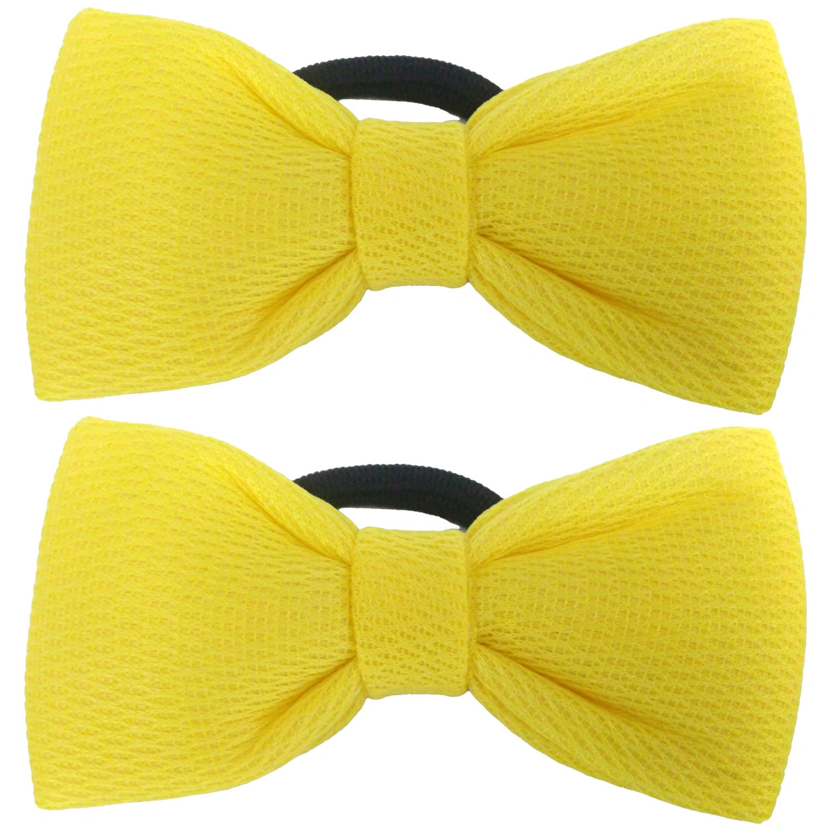 کش مو دوعددی مدل پاپیون رنگ زرد