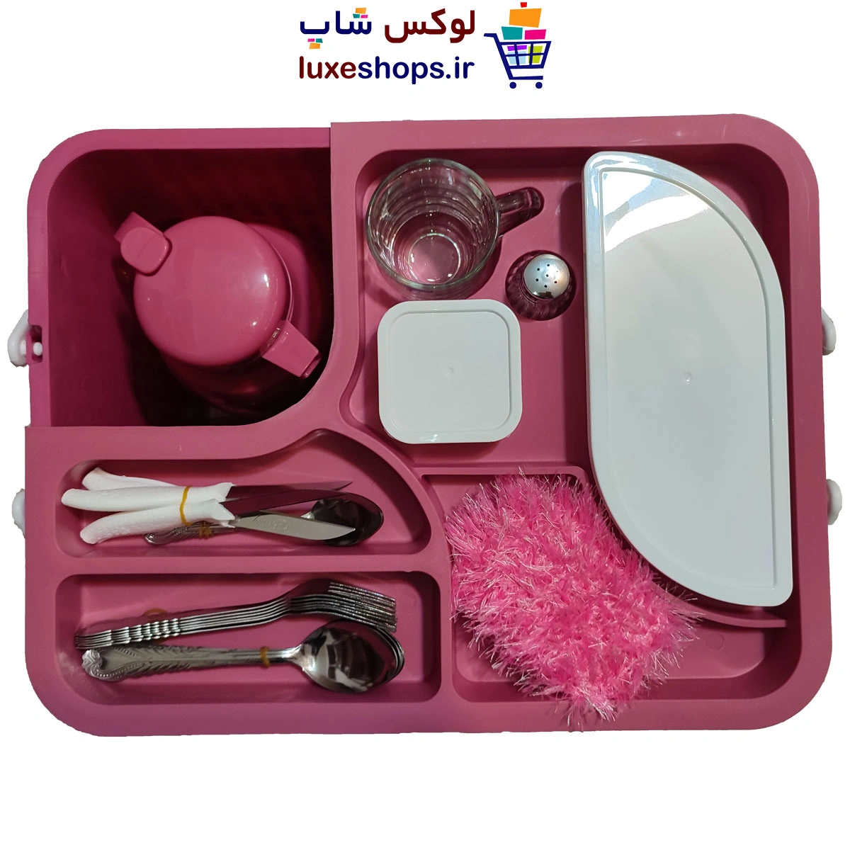 سبد سفری 70 پارچه پونا پلاست استیل مدل p70