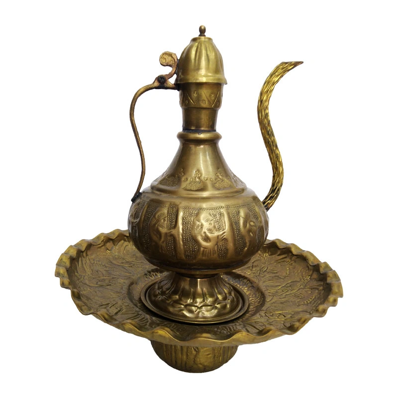 آفتابه و لگن برنجی آنتیک شده