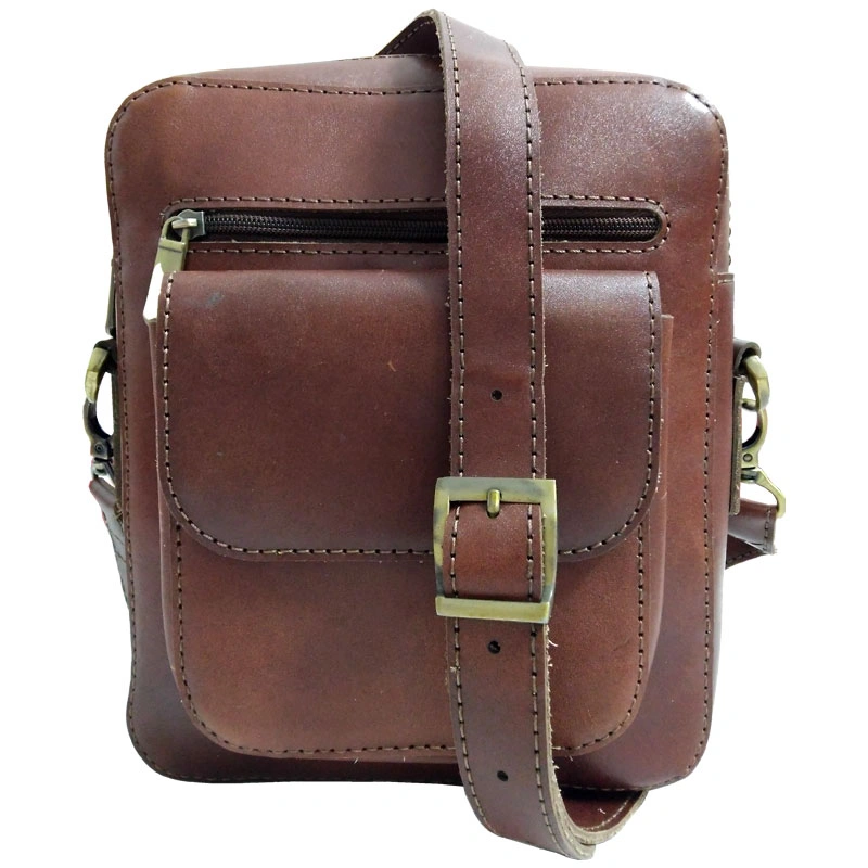 کیف دوشی چرم طبیعی گاوی دست دوز مدل kdg-06 