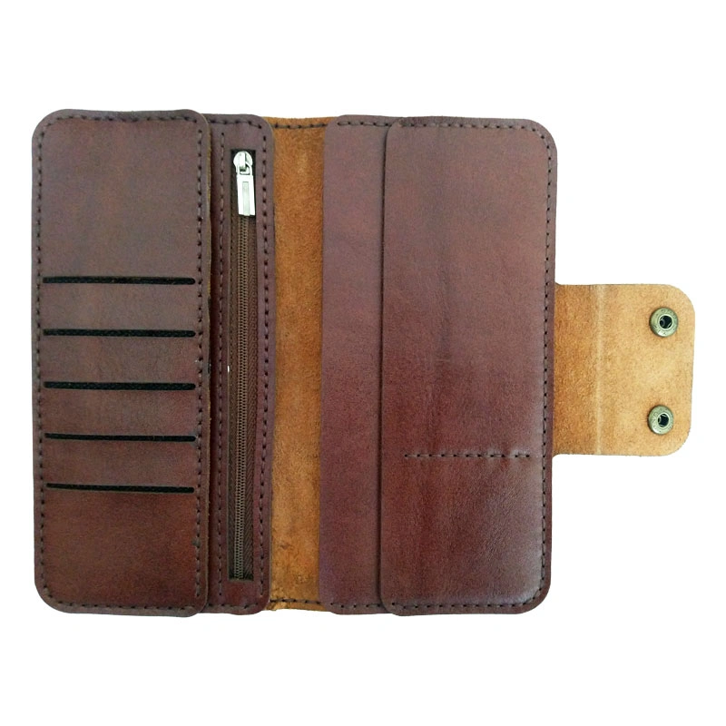 کیف پول و جاموبایلی چرم طبیعی گاوی دست دوز مدل kpg-03  