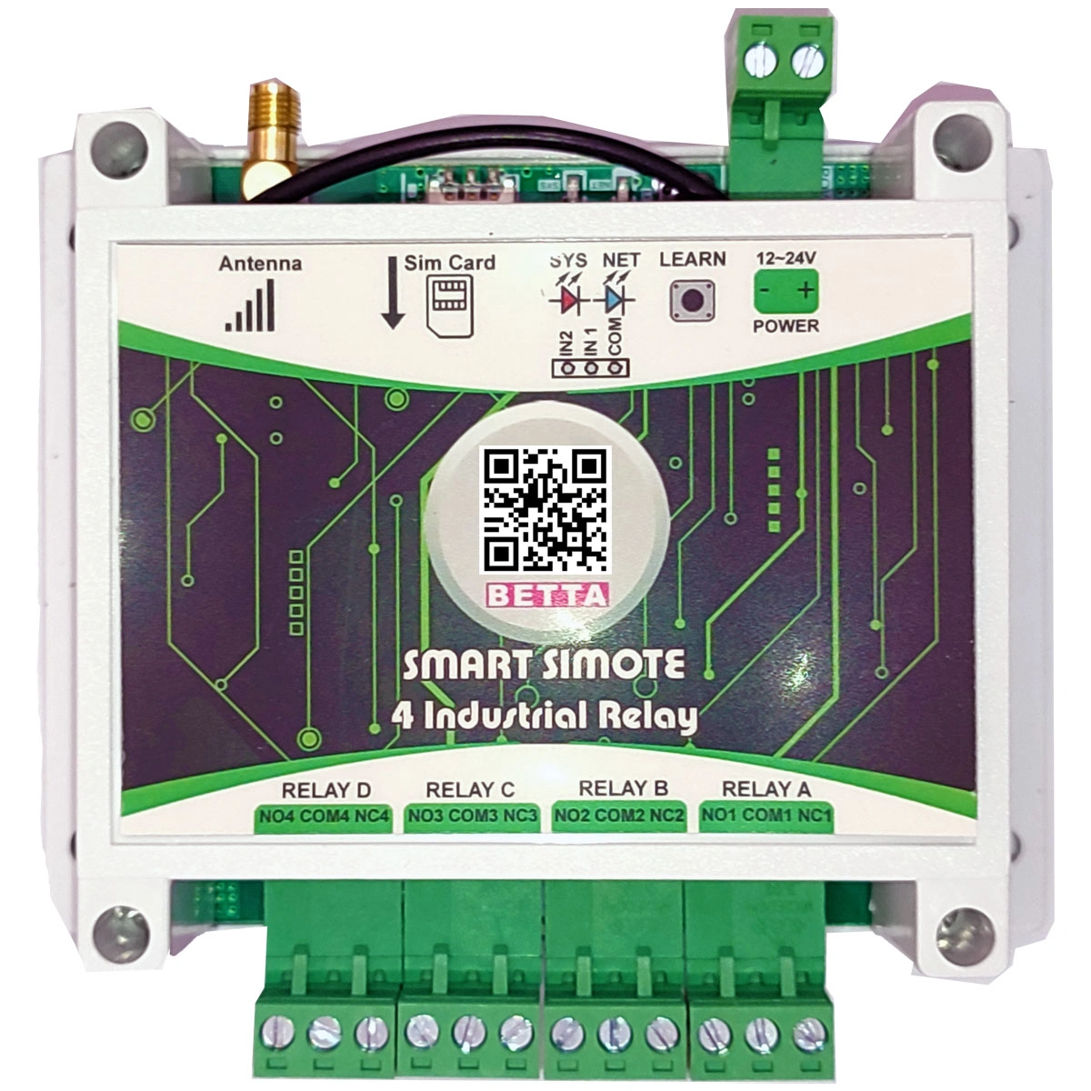 رسیور سیم کارتی اسمارت سیموت 4 رله بتا مدل صنعتی