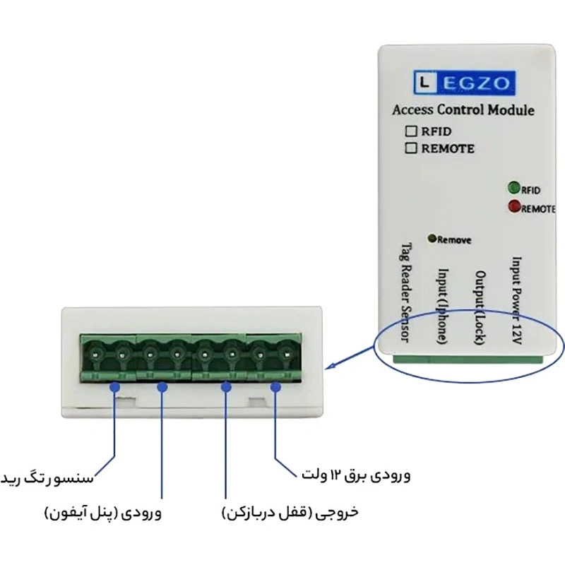 ماژول درب بازکن کارتی ریموتی لگزو مدل DB201