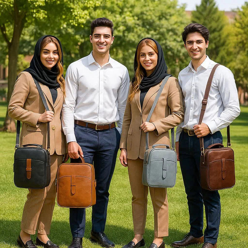 کیف دوشی چرم طبیعی گاوی مدل kdg-11 