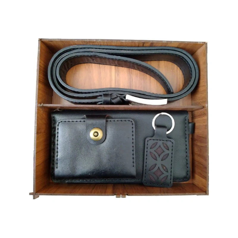 ست چرم طبیعی مردانه SK-08 کیف پول و موبایل، کمربند، جاکارتی و جاکلیدی چرم گاوی