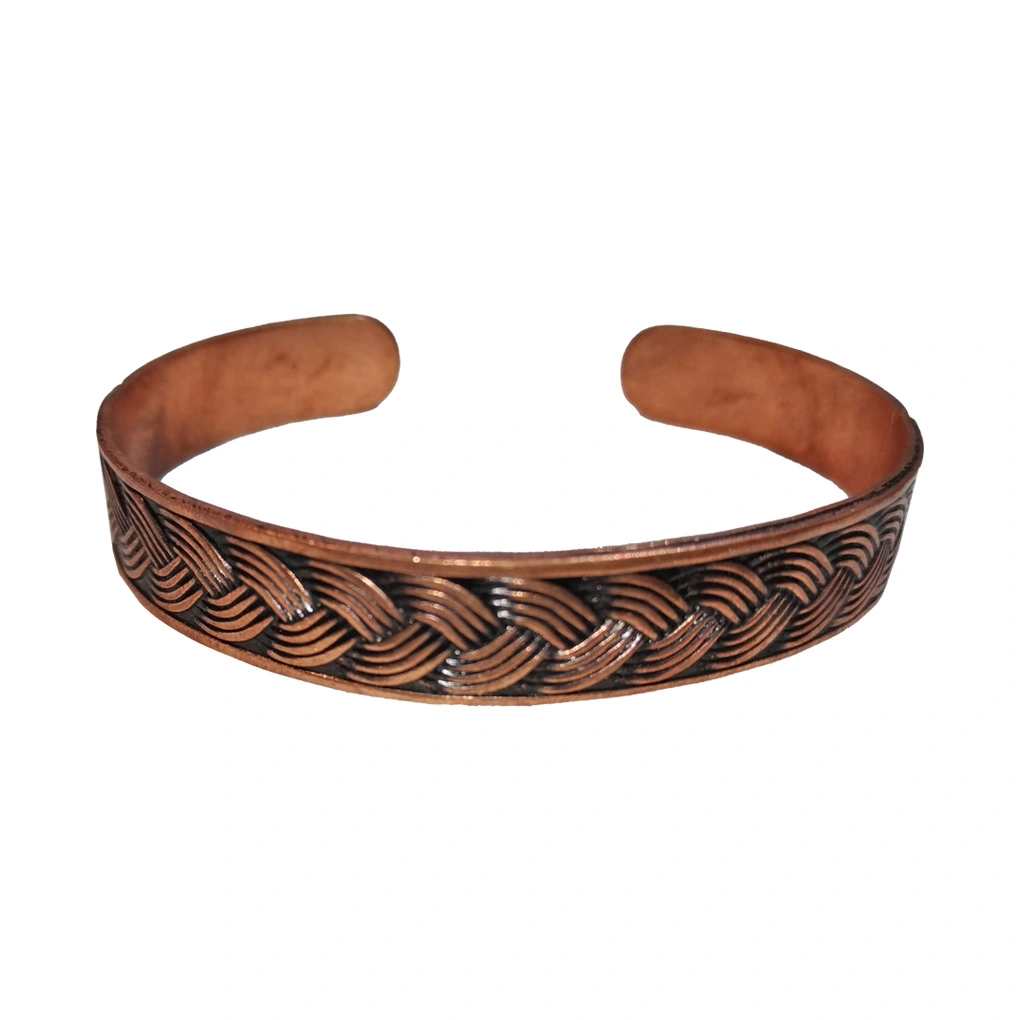 دستبند مسی طرح بافت