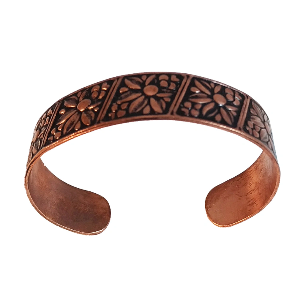 دستبند مسی طرح گل