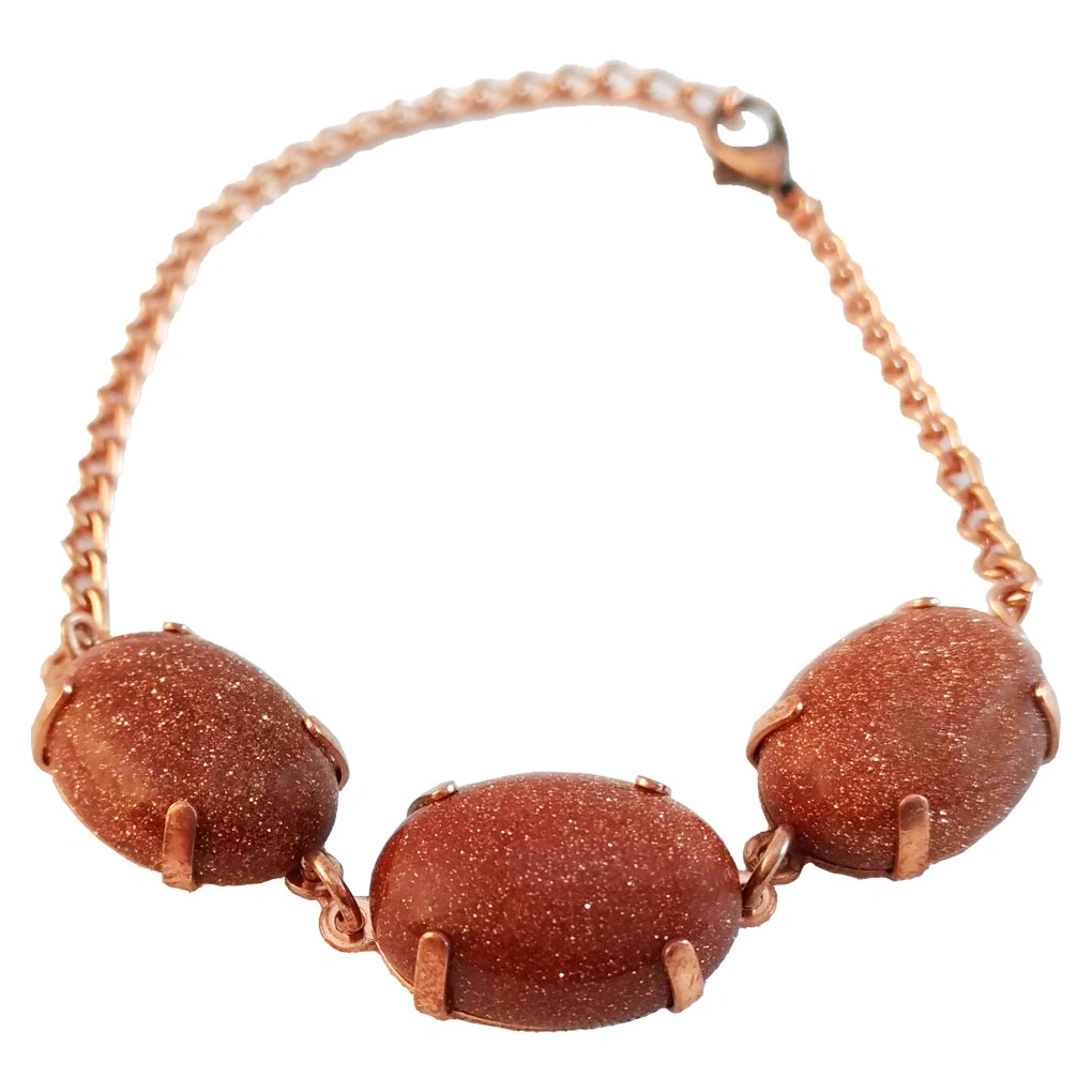 دستبند سه نگین مسی