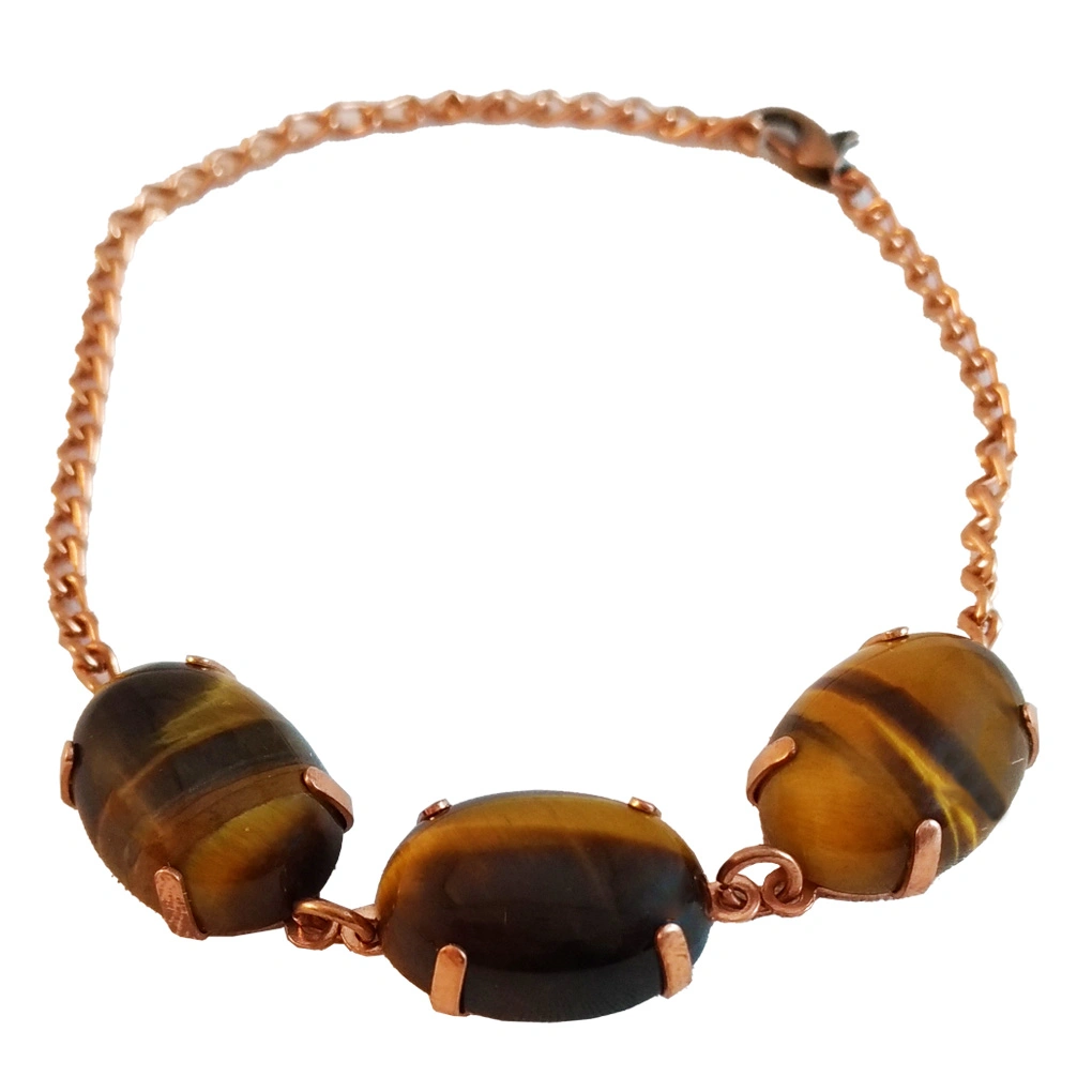 دستبند سه نگین مسی