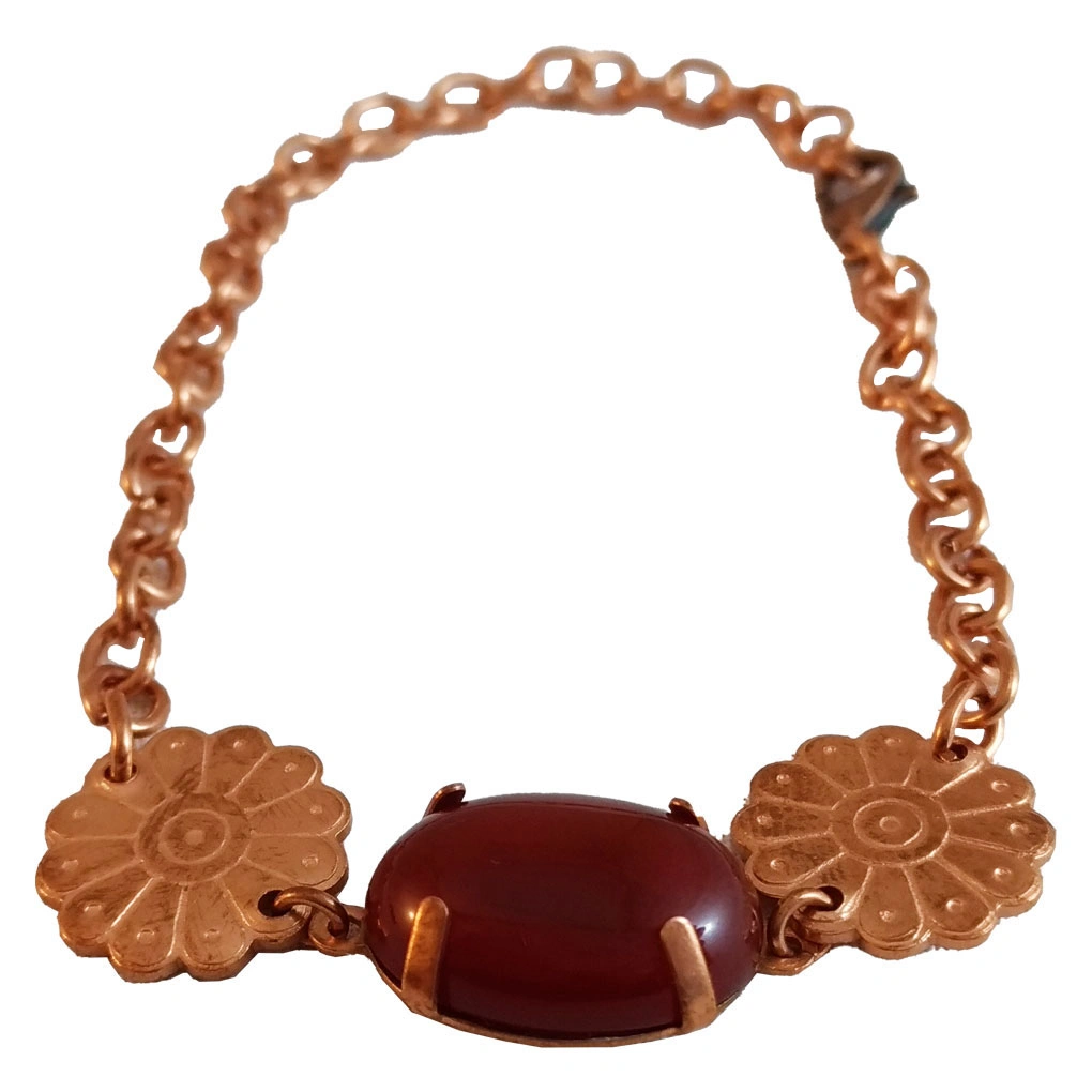 دستبند نگین دار مسی