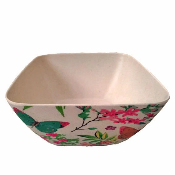 کاسه مربع بامبو مدل پروانه