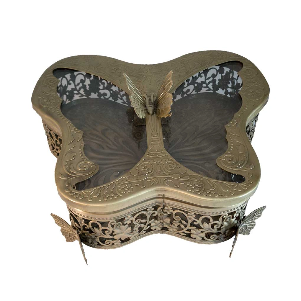 شکلات خوری آنتیک زمرد مدل پروانه