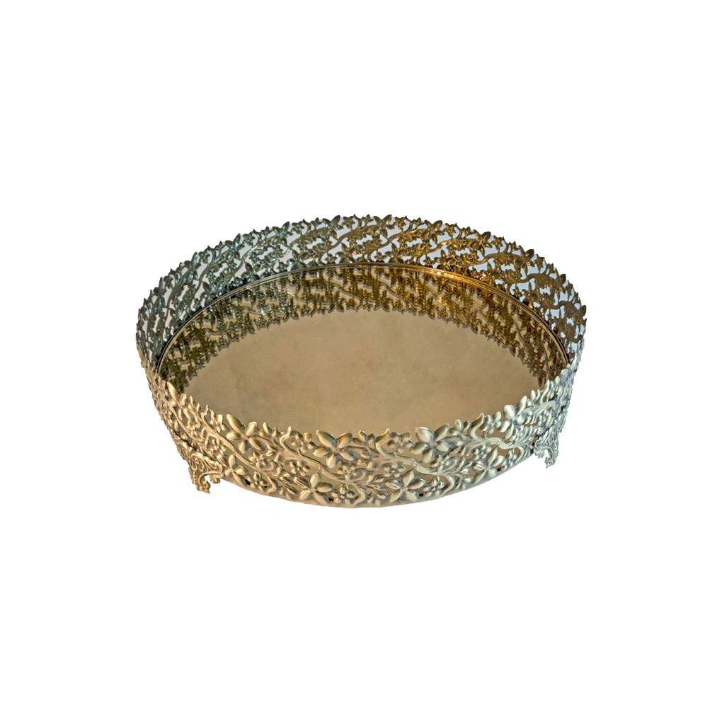 سینی گرد زمرد رنگ آنتیک