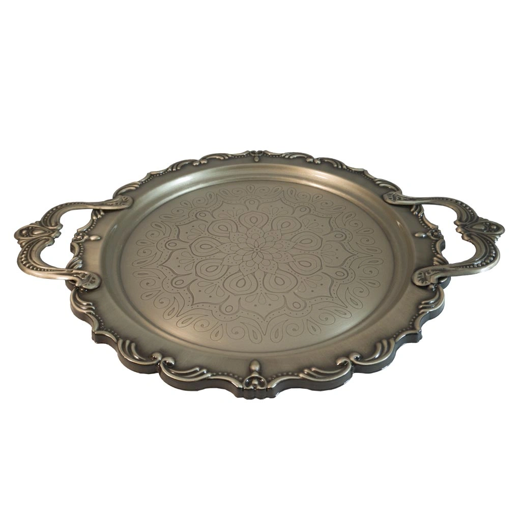 سینی گرد آنتیک زمرد