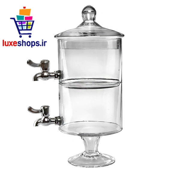 کلمن شیشه ای مدل دو طبقه ظرفیت 8 لیتر