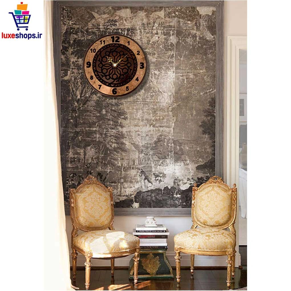 ساعت دیواری چوبی روسو قطر 50