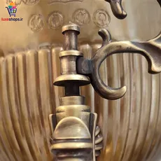 سرویس سماور زغالی برنجی آنتیک 6 لیتر سنگین وزن و بسیار باکیفیت برند شتربان