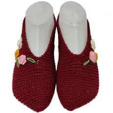 پاپوش بافتنی گلدوزی