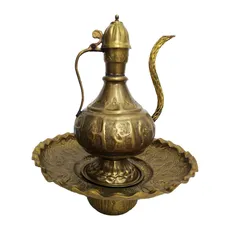 آفتابه و لگن برنجی آنتیک شده