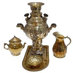 ست سماور برنجی مدل زغالی