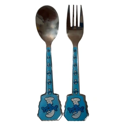 قاشق و چنگال کودک طرح اسمورف