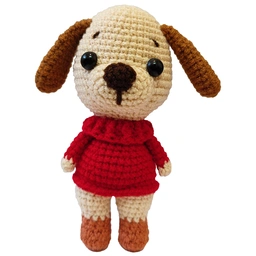 عروسک بافتنی سگ نقاش