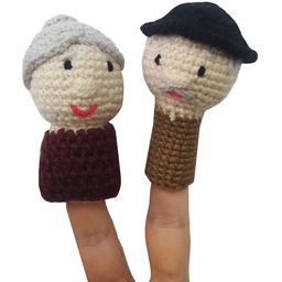مجموعه عروسک بافتنی پدر پزرگ و مادربزرگ انگشتی