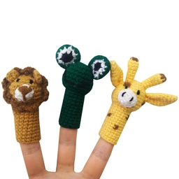 مجموعه عروسک بافتنی انگشتی حیوانات