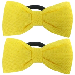 کش مو دوعددی مدل پاپیون رنگ زرد