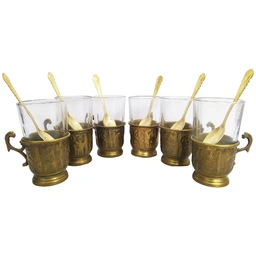 سرویس چای خوری برنجی آنتیک