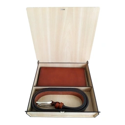 ست کیف پول و موبایل، کمربند و جاکارتی چرم طبیعی گاوی SK-02