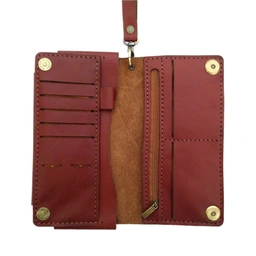 کیف پول و جاموبایلی چرم طبیعی دست دوز مدل kpg-01