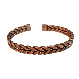 دستبند مسی طرح بافت گندمی