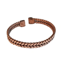 دستبند مسی طرح بافت گندمی