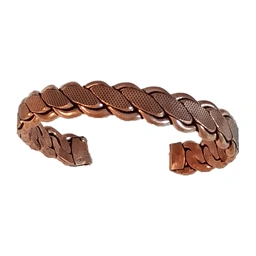 دستبند مسی طرح بافت هاشور