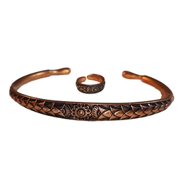 نیم ست مسی طرح گل