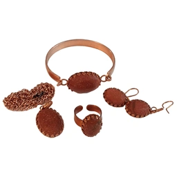 ست مسی نگین دار