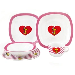 سرویس چینی زرین مدل اسنوپی صورتی