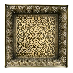 سینی مربع زمرد مدل لبه دار