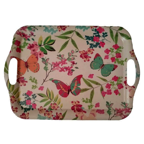 سینی مستطیل بامبو مدل پروانه